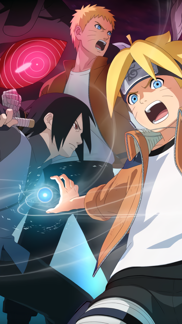 Anime Boruto, Naruto Uzumaki, Sasuke Uchiha, Momoshiki Ōtsutsuki, Sarada Uchiha, Boruto Uzumaki, 750x1334, Phone HD Wallpaper