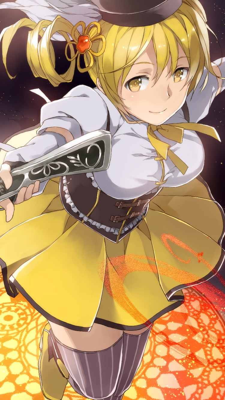 Anime Puella Magi Madoka Magica, Mami Tomoe, 750x1334, Phone HD Wallpaper