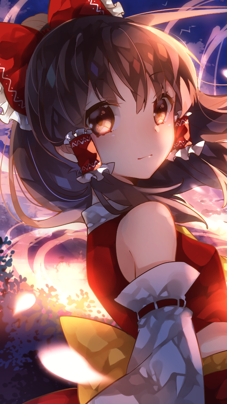Anime Touhou, Sanae Kochiya, Marisa Kirisame, Reimu Hakurei, 750x1334, Phone HD Wallpaper