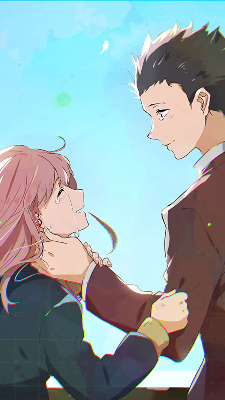 Anime Koe No Katachi, Shouya Ishida, Shouko Nishimiya, 750x1334 Phone