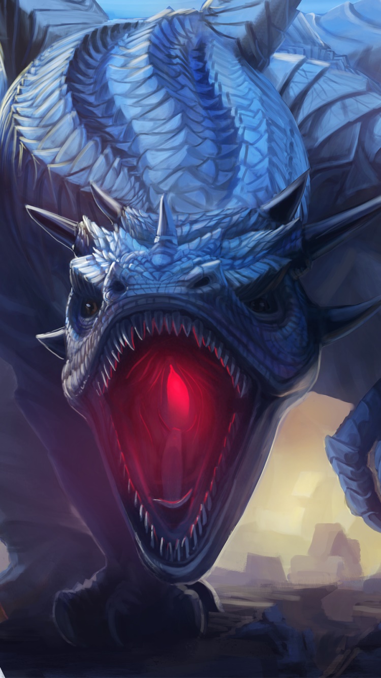 Fantasy Dragon, Woman Warrior, 750x1334, Phone HD Wallpaper