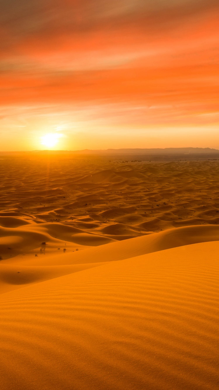 Photography Sunset, Landscape, Desert, Horizon, Dune, Sand, 750x1334, Phone HD Wallpaper