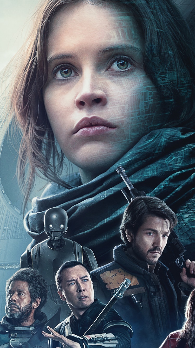 Movie Rogue One: A Star Wars Story, Chirrut Îmwe, Diego Luna, Felicity Jones, Donnie Yen, Captain Cassian Andor, 750x1334, Phone HD Wallpaper