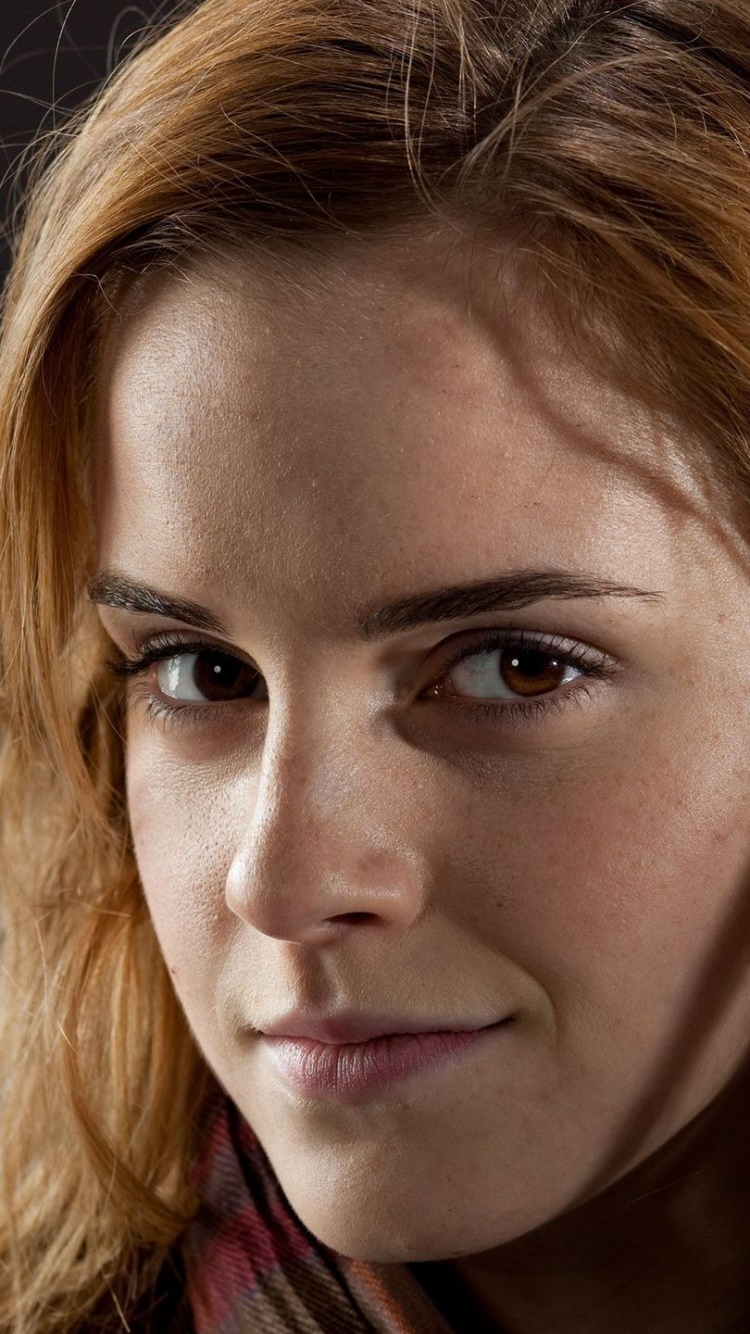 Women Emma Watson, Redhead, Brown Eyes, 750x1334, Phone HD Wallpaper