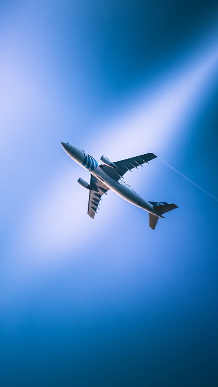 Vehicles Aircraft, Passenger Plane, Blue, Sky, 750x1334, Phone HD Wallpaper