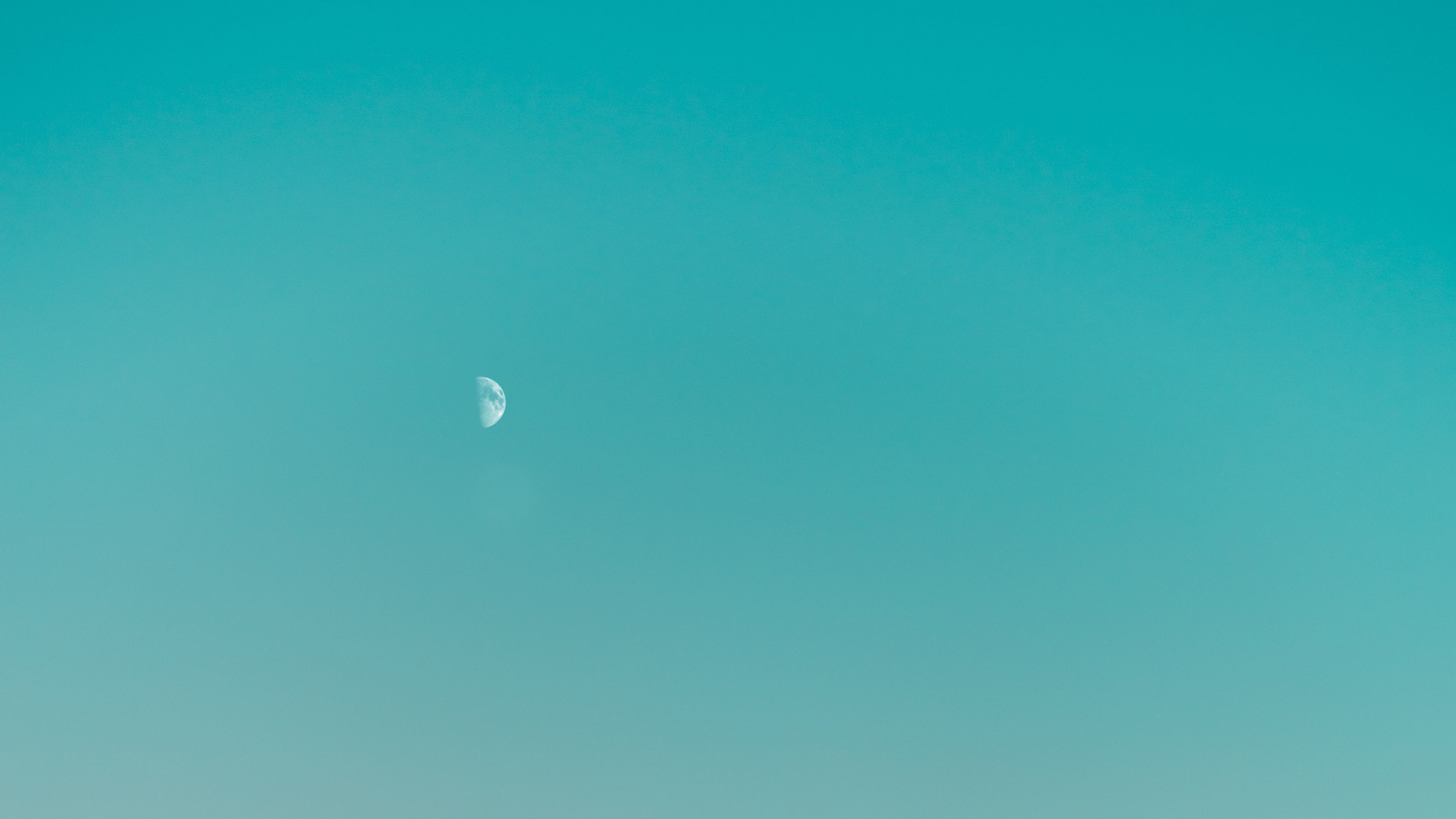 sky, moon, minimalism, gradient, 4k, HD Wallpaper