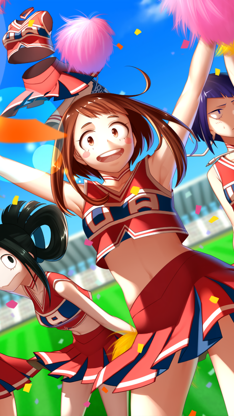 Anime My Hero Academia, Tsuyu Asui, Tooru Hagakure, Kyōka Jirō, Ochaco Uraraka, 750x1334, Phone HD Wallpaper