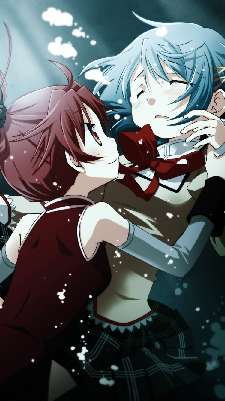 Anime Puella Magi Madoka Magica, Sayaka Miki, Kyōko Sakura, 750x1334, Phone HD Wallpaper