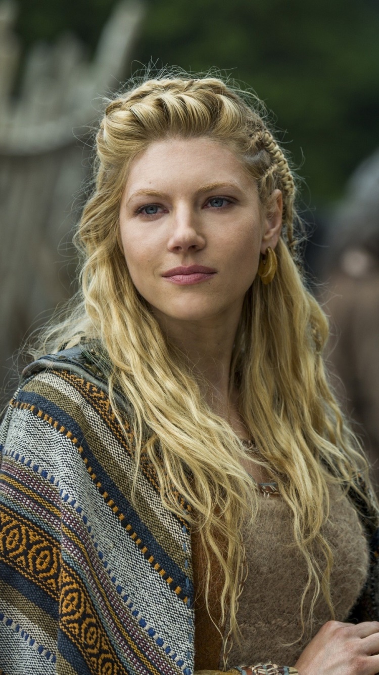 TV Show Vikings, Blonde, Actress, Blue Eyes, Katheryn Winnick, Canadian, 750x1334, Phone HD Wallpaper
