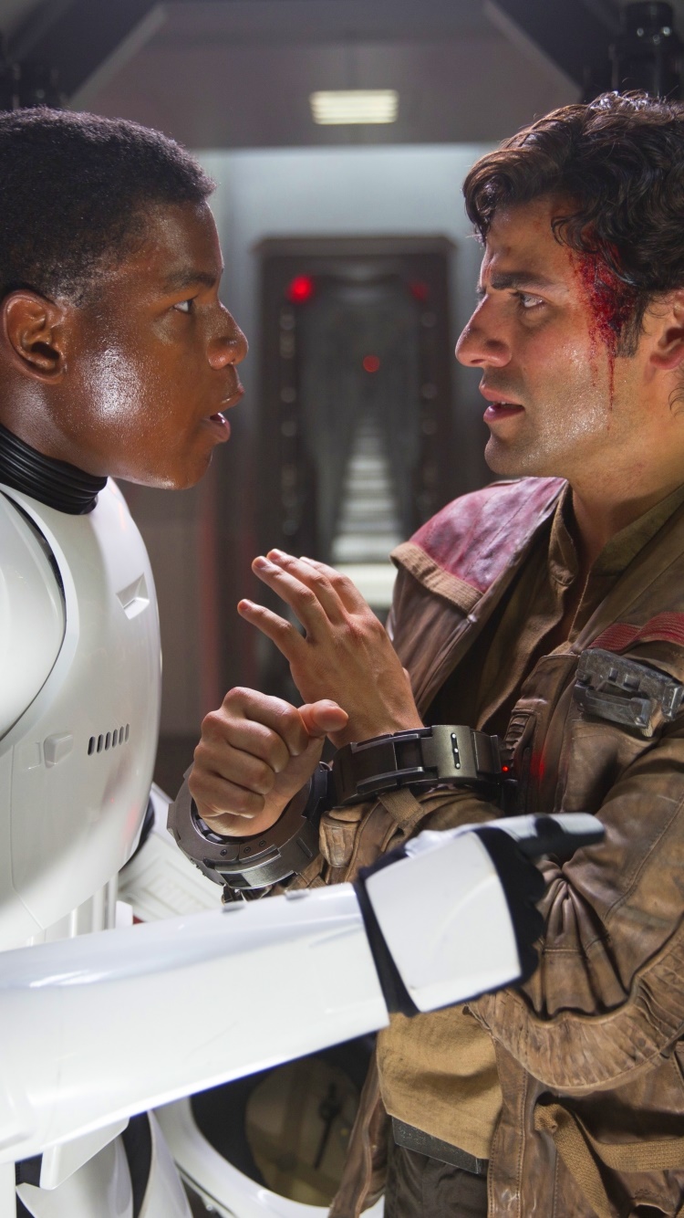 Movie Star Wars Episode VII: The Force Awakens, Finn (Star Wars), John Boyega, Poe Dameron, Oscar Isaac, Star Wars, 750x1334, Phone HD Wallpaper