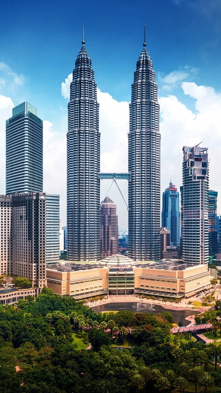 Man Made Kuala Lumpur, Petronas Towers, Malaysia, 750x1334, Phone HD Wallpaper