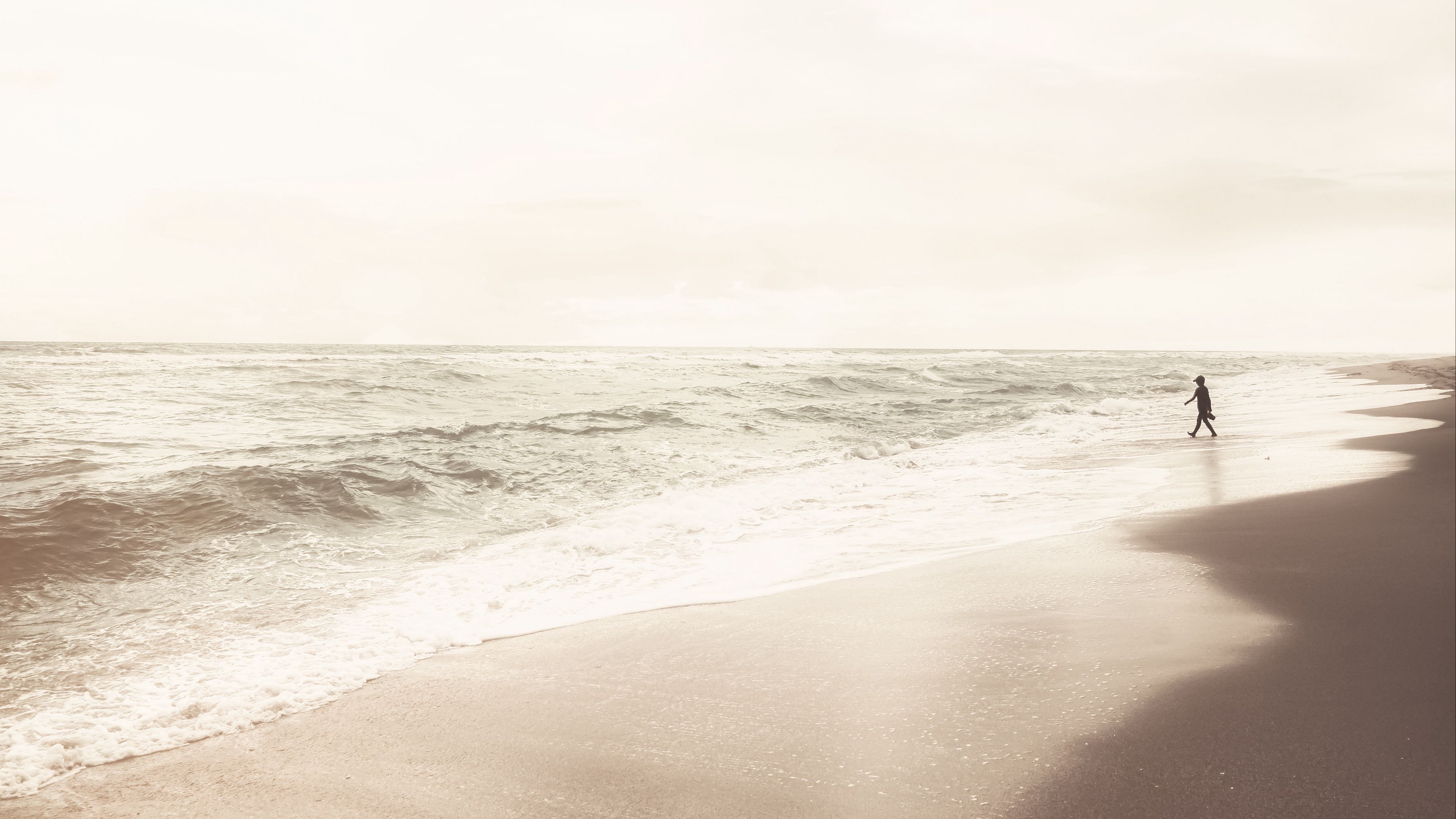 beach, coast, lonely, loneliness, 4k, HD Wallpaper