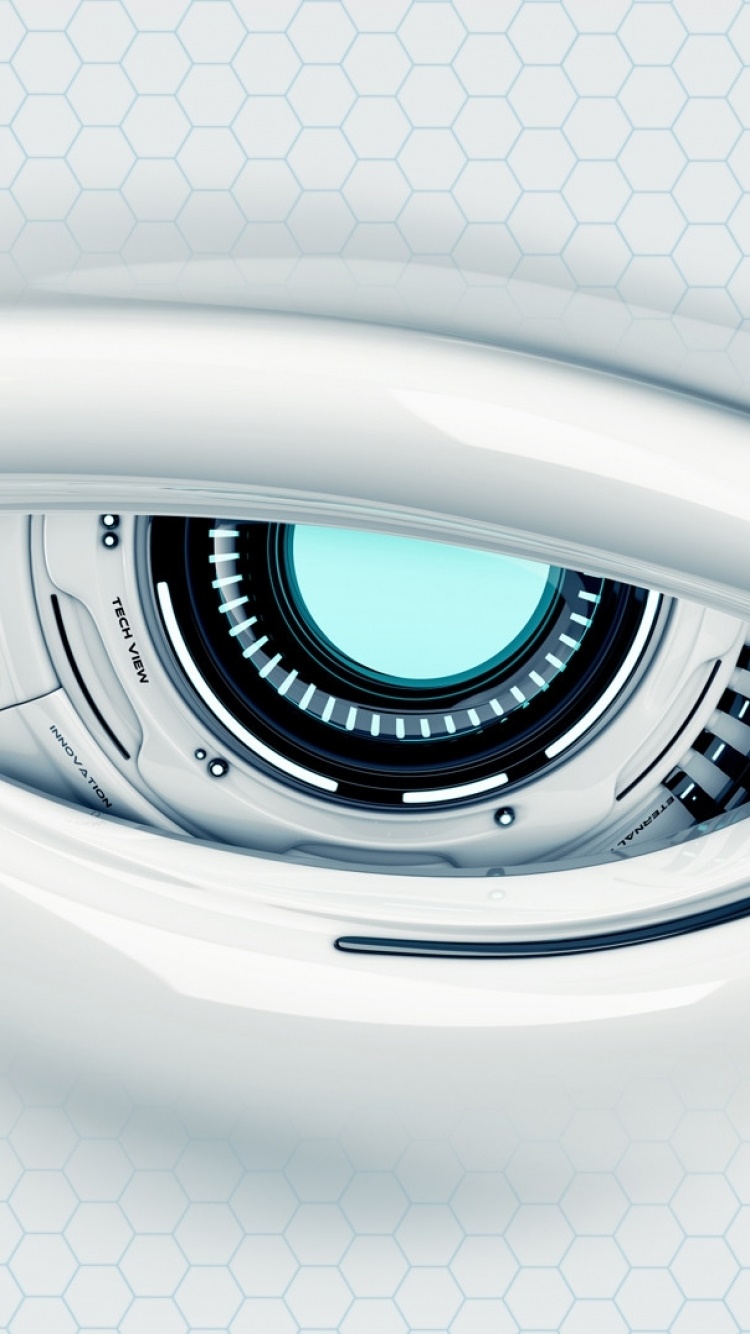 Sci Fi Eye, White, Robot, 750x1334, Phone HD Wallpaper