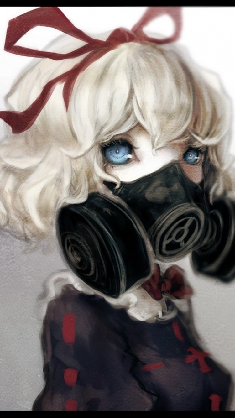 Anime Touhou, Gas Mask, Medicine Melancholy, 750x1334, Phone HD Wallpaper