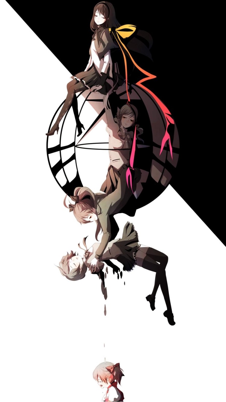 Anime Puella Magi Madoka Magica, Homura Akemi, Kyōko Sakura, Madoka Kaname, Mami Tomoe, Sayaka Miki, 750x1334, Phone HD Wallpaper
