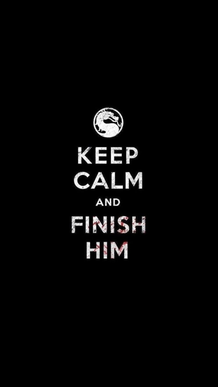 Video Game Mortal Kombat, Black, Keep Calm, Finish Him, 750x1334, Phone HD Wallpaper