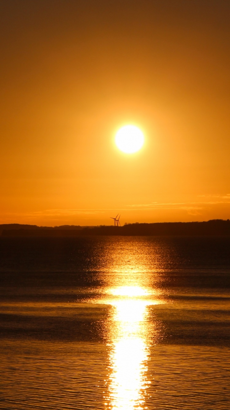 Earth Sunset, Sun, Ocean, Water, 750x1334, Phone HD Wallpaper