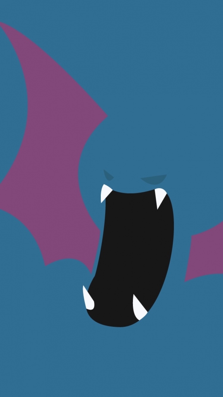 Video Game Pokémon, Golbat (Pokémon), Minimalist, 750x1334, Phone HD Wallpaper