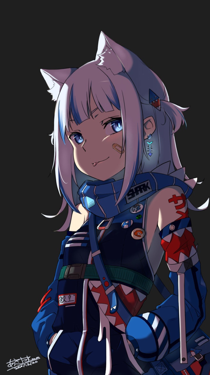 Anime Virtual Youtuber, Gawr Gura, 720x1280, Phone HD Wallpaper