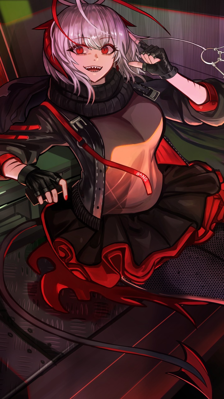 Video Game Arknights, Black Hair, Long Hair, Red Eyes, W (Arknights), 720x1280, Phone HD Wallpaper