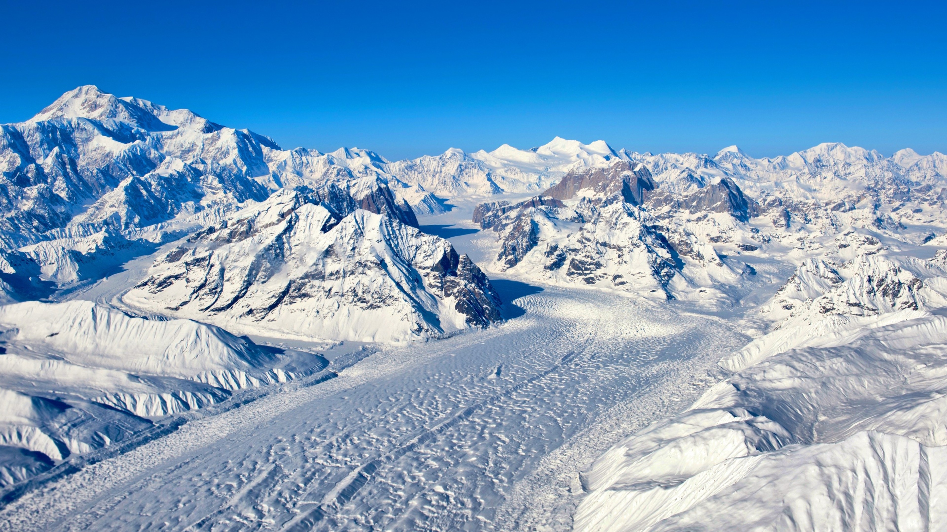 mountains, snow, winter, 4k, HD Wallpaper