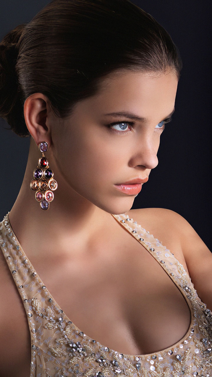 Celebrity Barbara Palvin, Black Hair, Blue Eyes, Model, Hungarian, Earrings, 720x1280, Phone HD Wallpaper