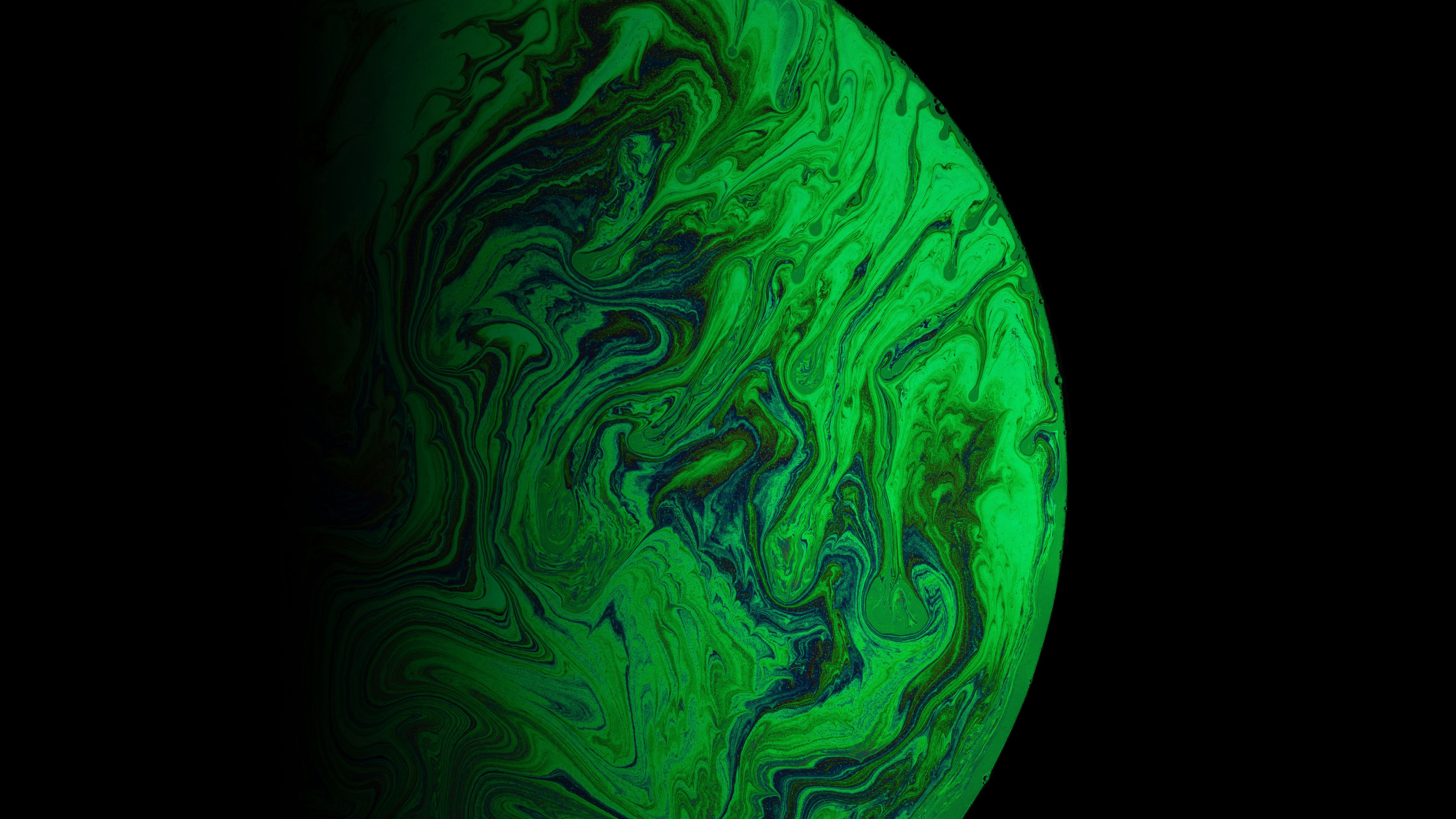 ball, paint, liquid, stains, black, 4k, HD Wallpaper