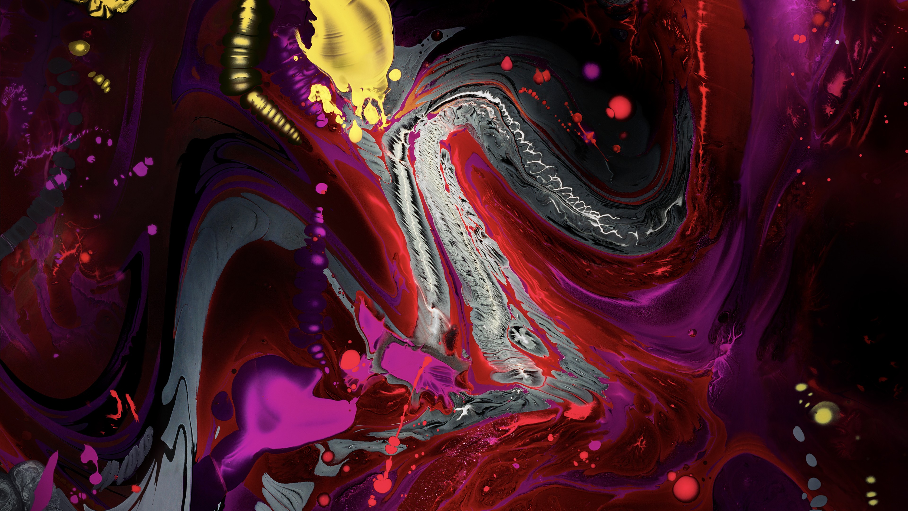 abstract, colorful, iPad Pro 2018, dark, 4K, HD Wallpaper