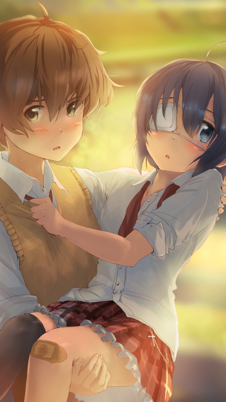 Anime Love, Chunibyo and Other Delusions, Yūta Togashi, Rikka Takanashi, 720x1280, Phone HD Wallpaper