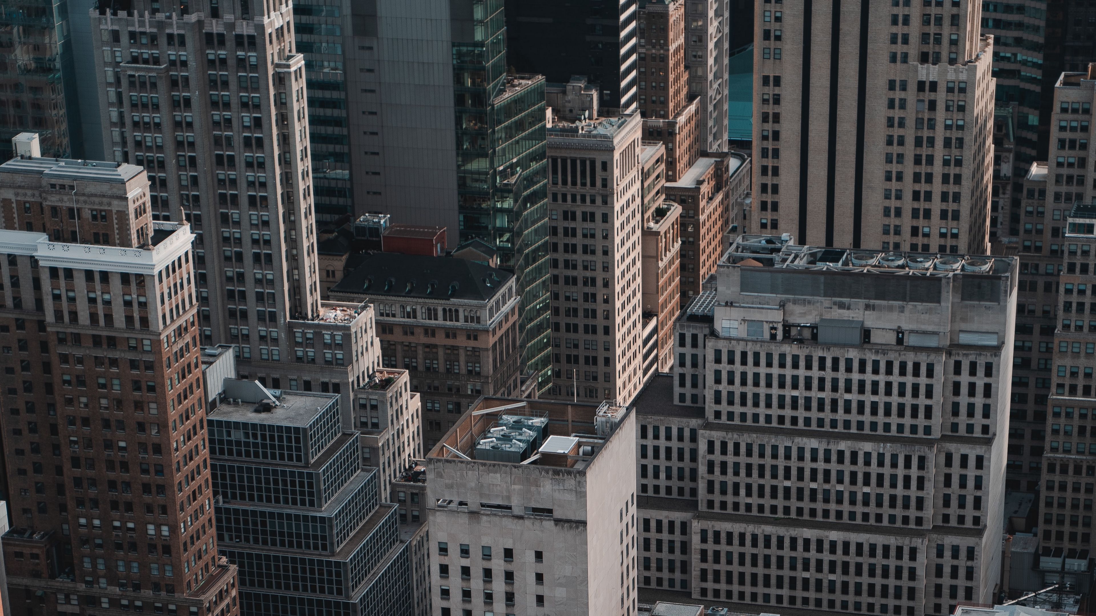 city, aerial view, street, roofs, architecture, 4k, HD Wallpaper