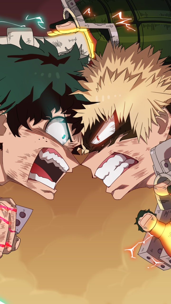 Anime My Hero Academia, Katsuki Bakugou, Izuku Midoriya, 720x1280, Phone HD Wallpaper