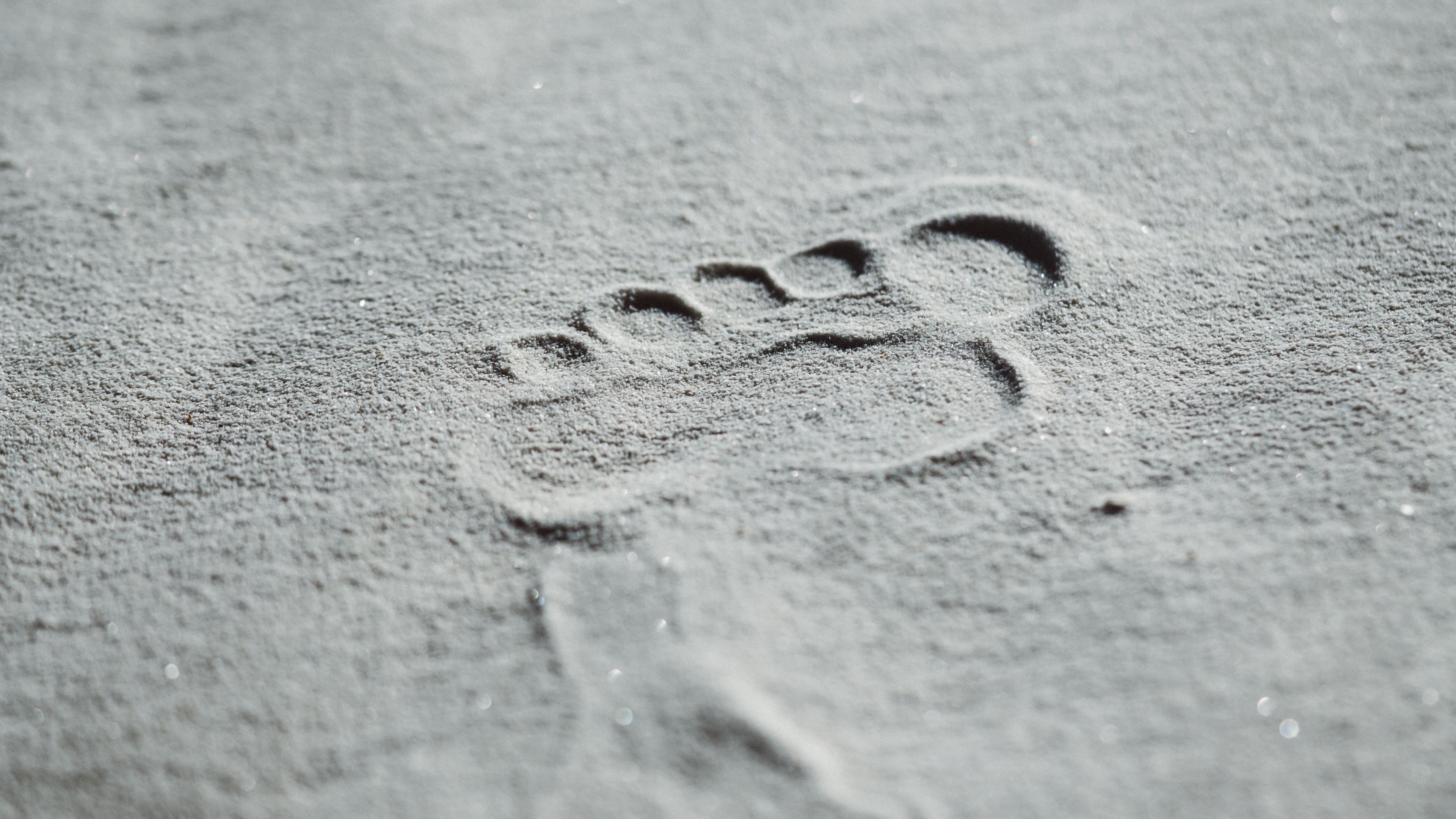 texture, sand, trace, imprint, 4k, HD Wallpaper