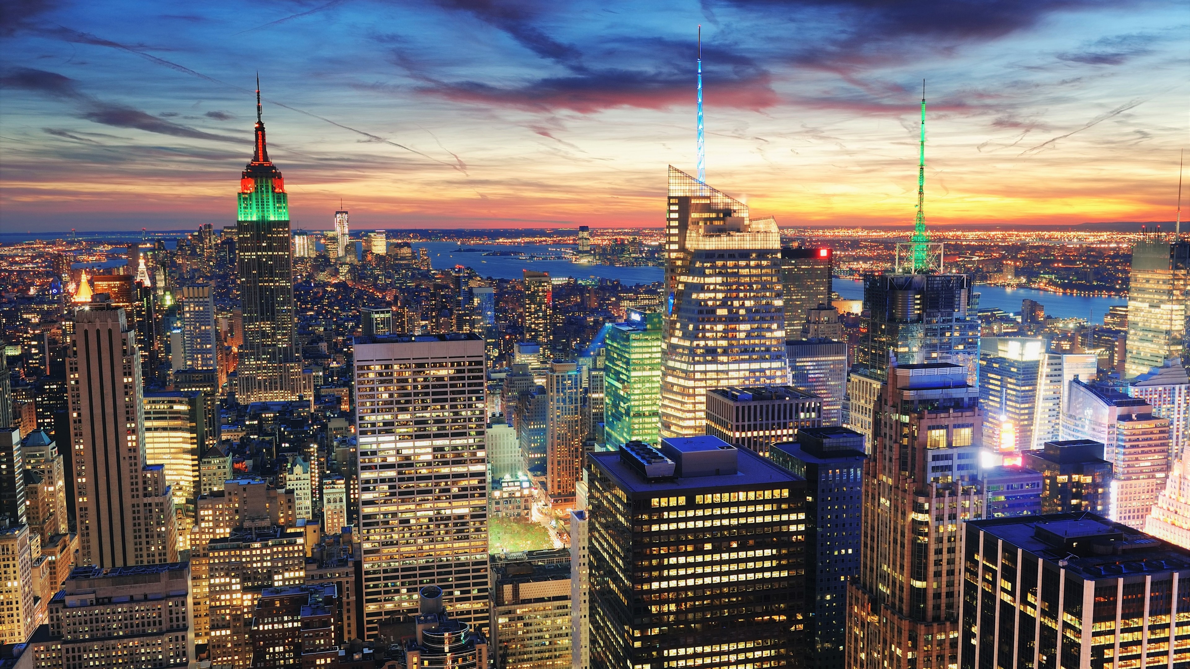 New York city, USA, skyscrapers, 4K, HD Wallpaper