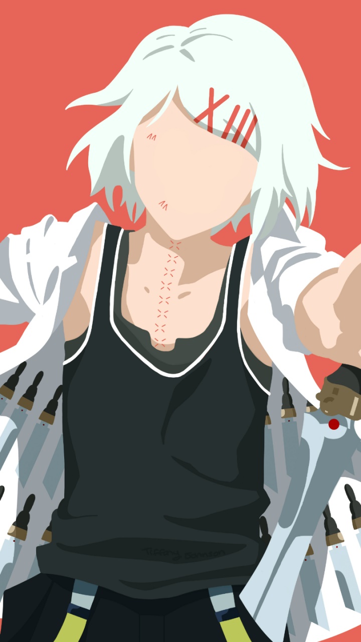 Anime Tokyo Ghoul, Juuzou Suzuya, Tokyo Ghoul:re, Minimalist, Scar, White Hair, 720x1280, Phone HD Wallpaper
