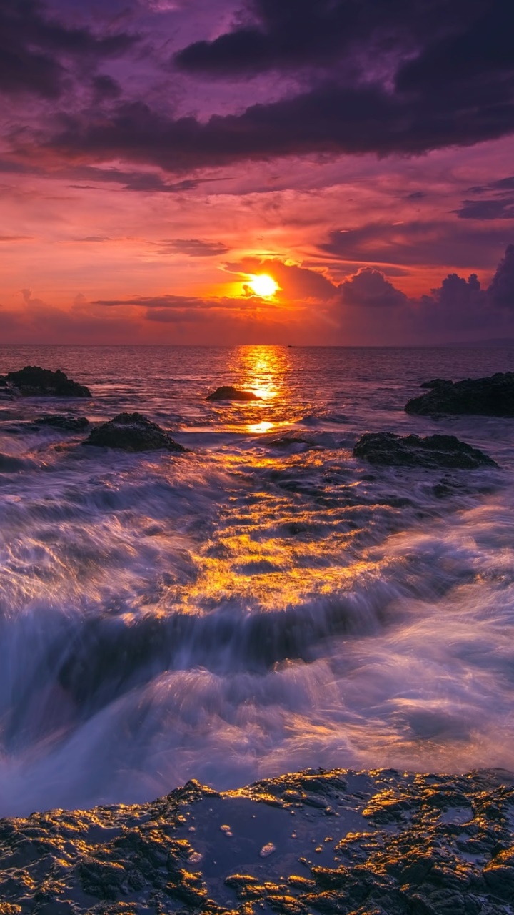 Earth Ocean, Horizon, Cloud, Sky, Sunset, Sea, 720x1280, Phone HD Wallpaper