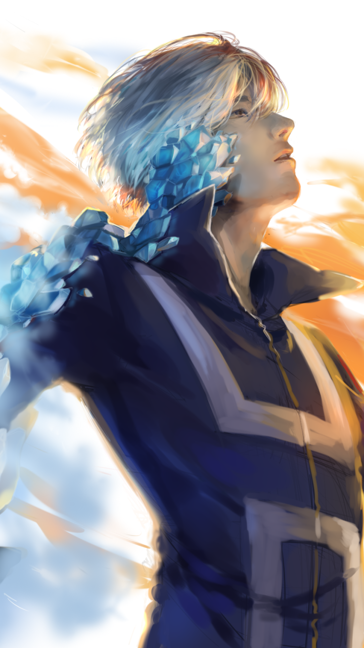 Anime My Hero Academia, White Hair, Shoto Todoroki, 720x1280, Phone HD Wallpaper