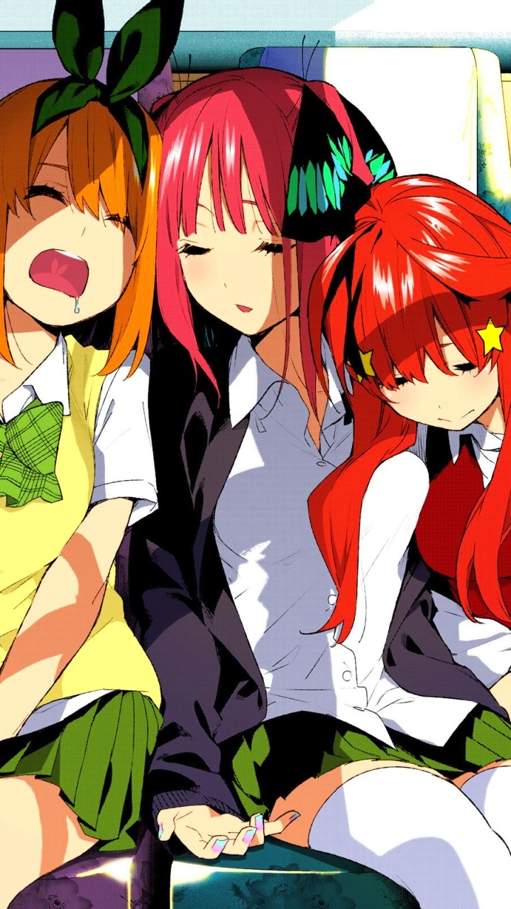 Anime The Quintessential Quintuplets, Nino Nakano, Itsuki Nakano, Yotsuba Nakano, 720x1280, Phone HD Wallpaper