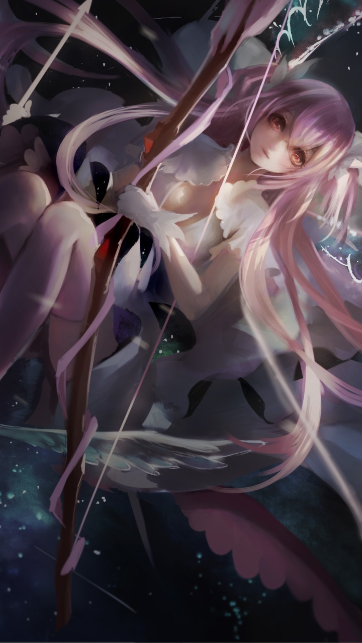 Anime Puella Magi Madoka Magica, Madoka Kaname, Pink Hair, Long Hair, Orange Eyes, Ultimate Madoka, 720x1280, Phone HD Wallpaper