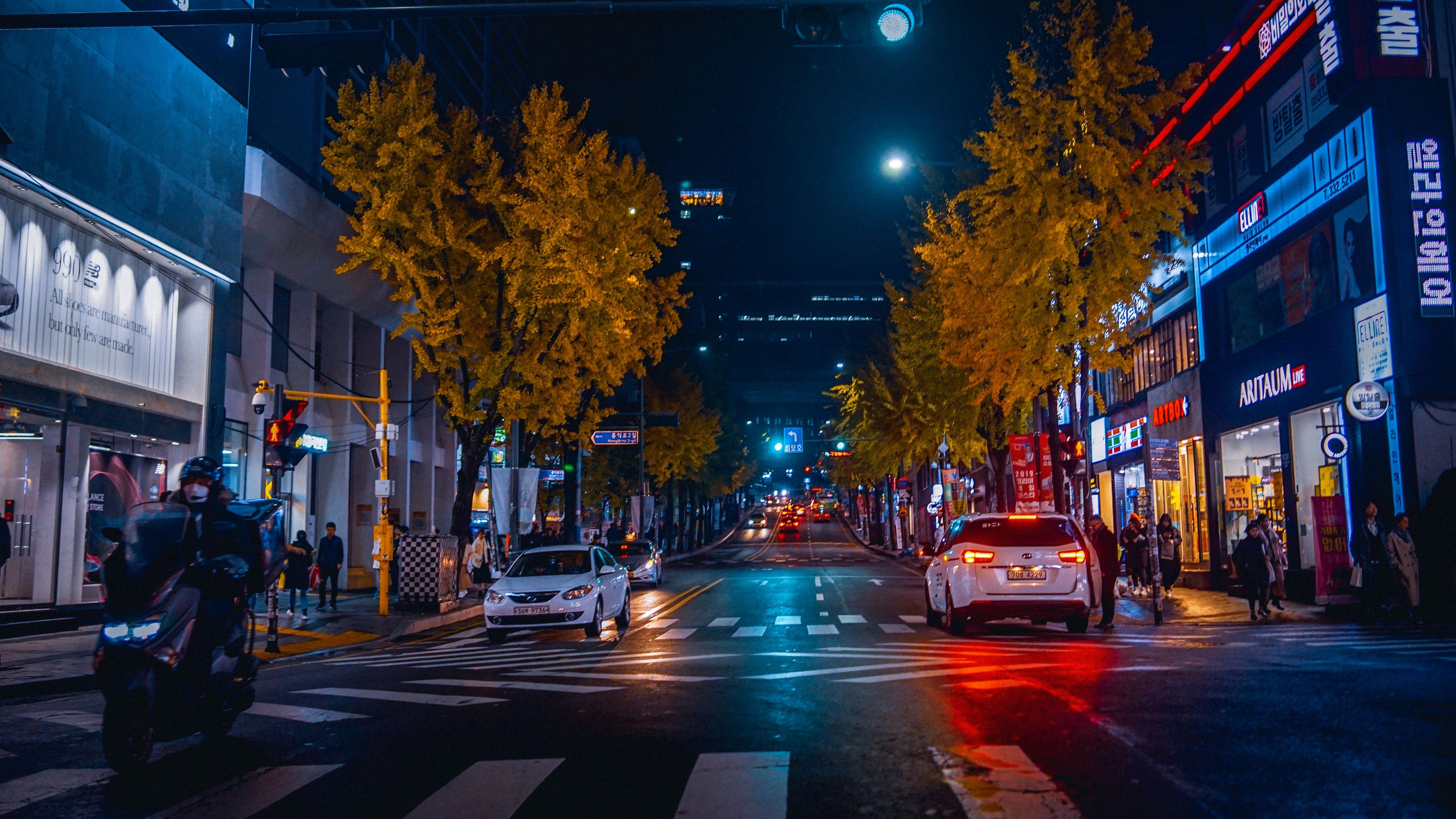 street, road, neon, marking, 4k, HD Wallpaper