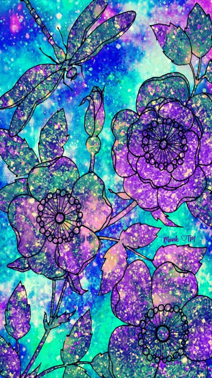 Artistic Flower, Purple, Sparkles, 720x1280, Phone HD Wallpaper