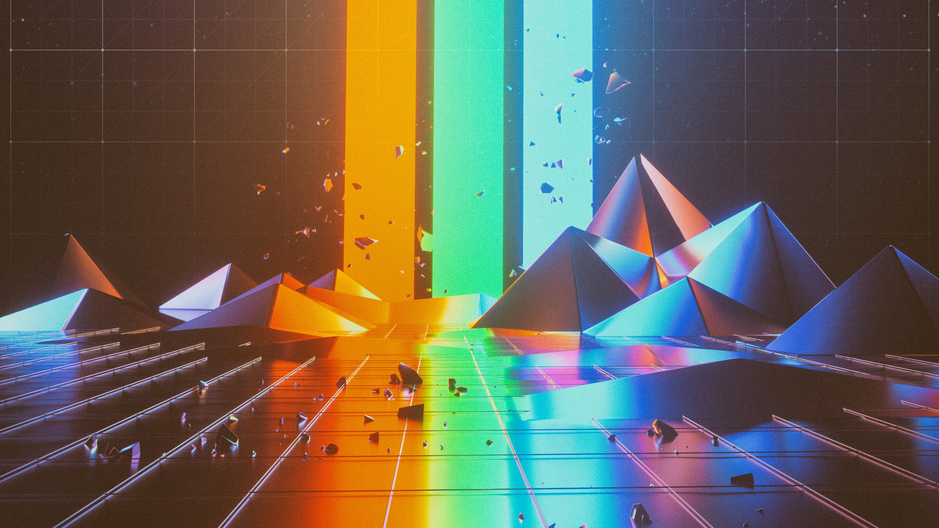 abstract, triangle, artist, shapes, artwork, digital art, hd, HD Wallpaper