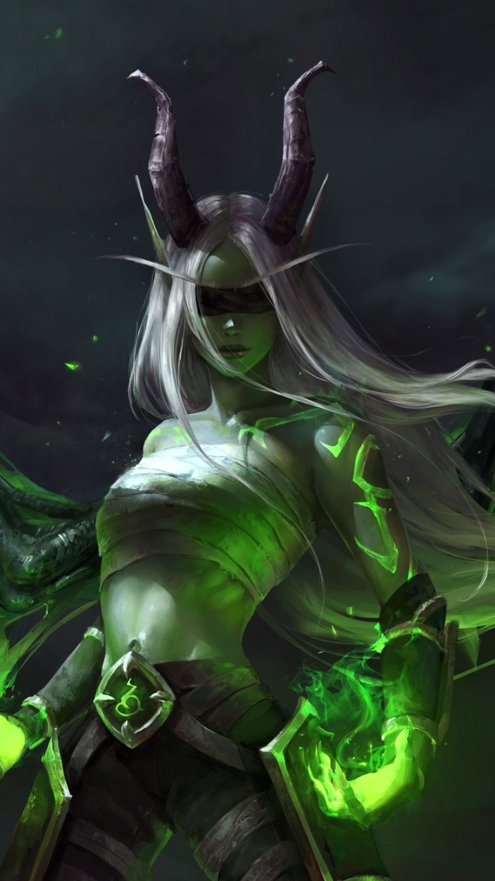 Fantasy Demon, Wings, Horns, White Hair, 720x1280, Phone HD Wallpaper
