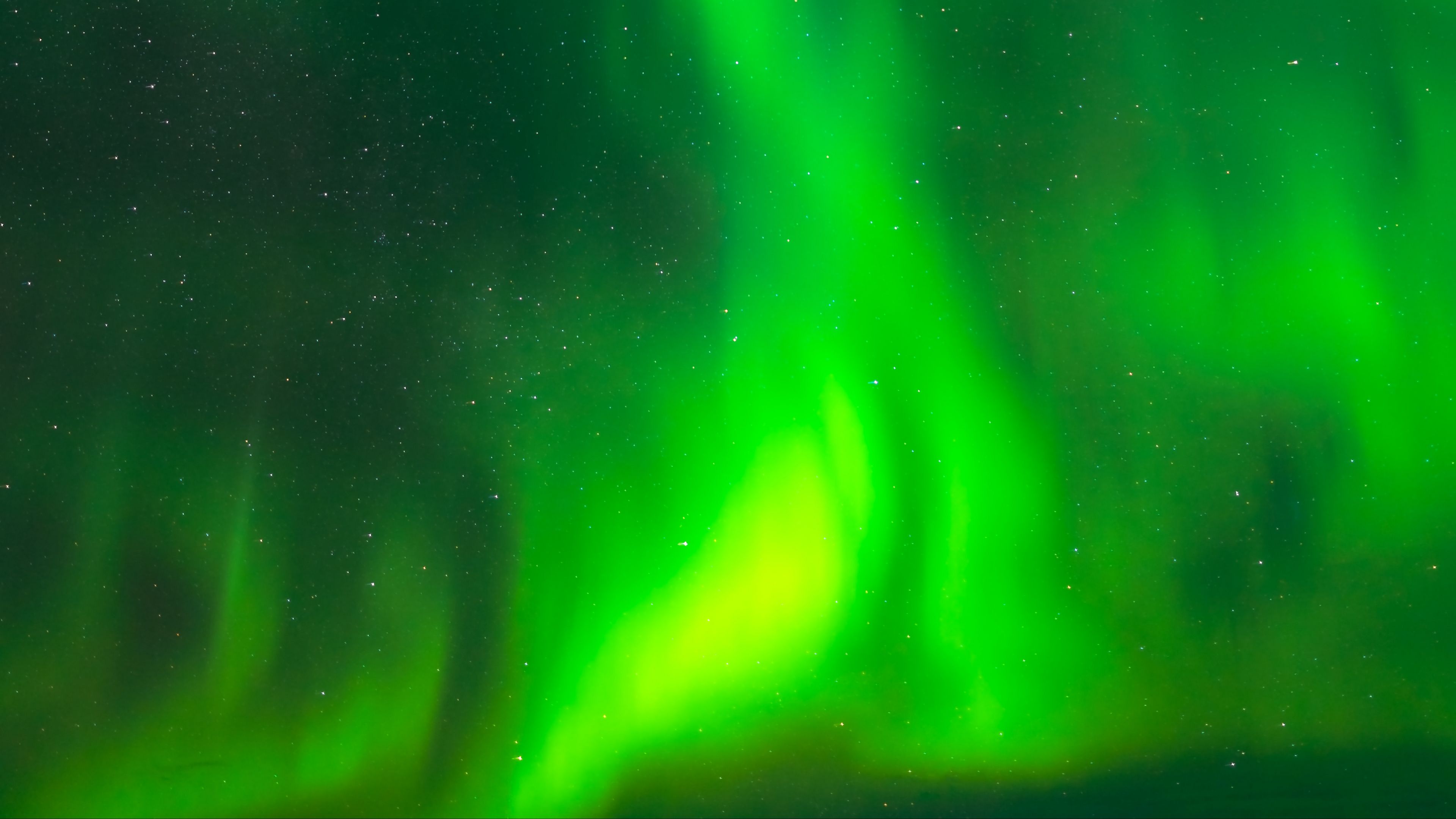 northern lights, light, green, sky, night, 4k, HD Wallpaper