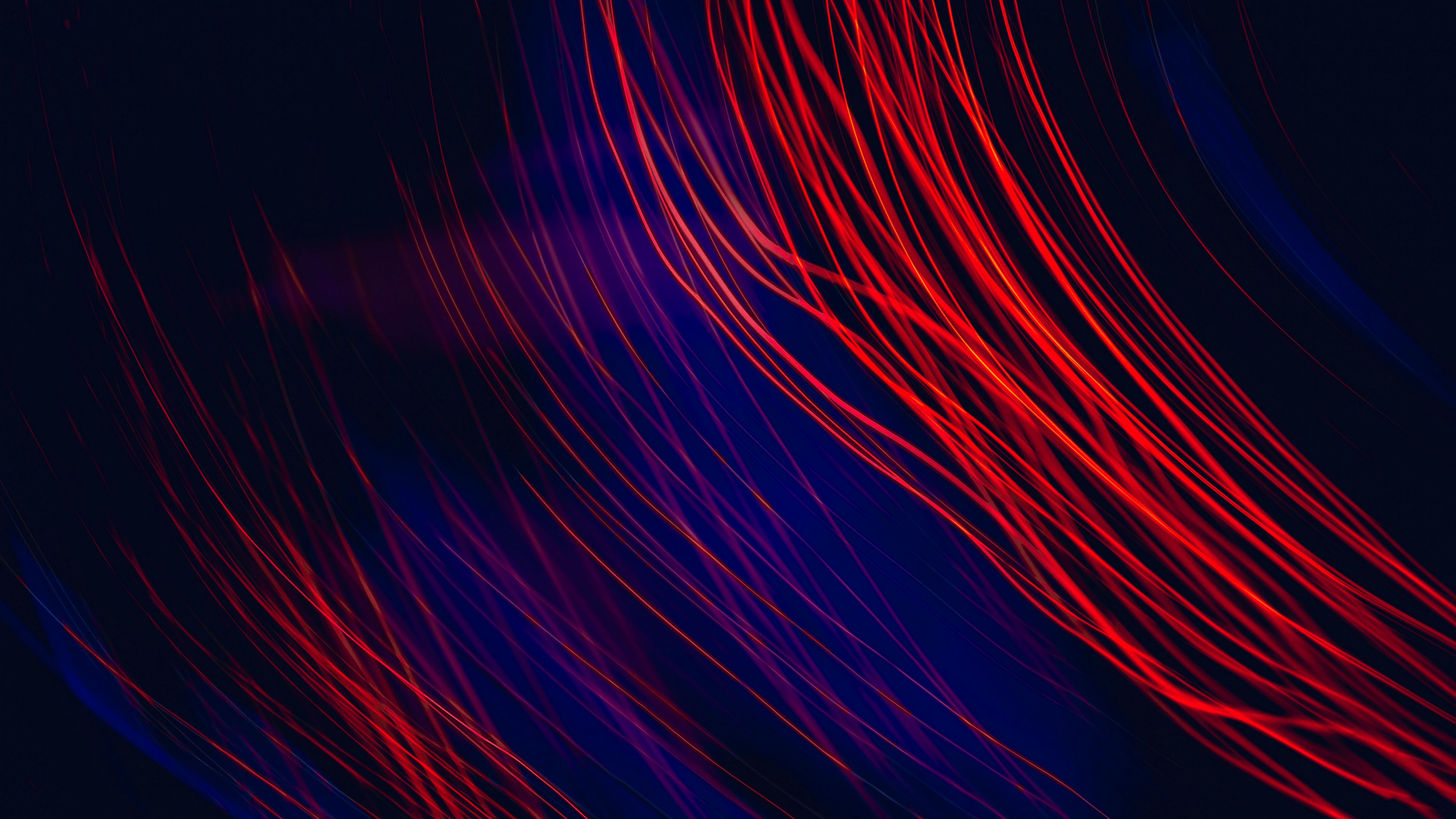 abstraction, lines, light, red, 4k, HD Wallpaper