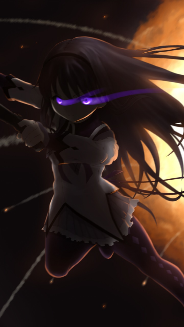 Anime Puella Magi Madoka Magica, Kyuubey (Puella Magi Madoka Magica), Homura Akemi, 720x1280, Phone HD Wallpaper