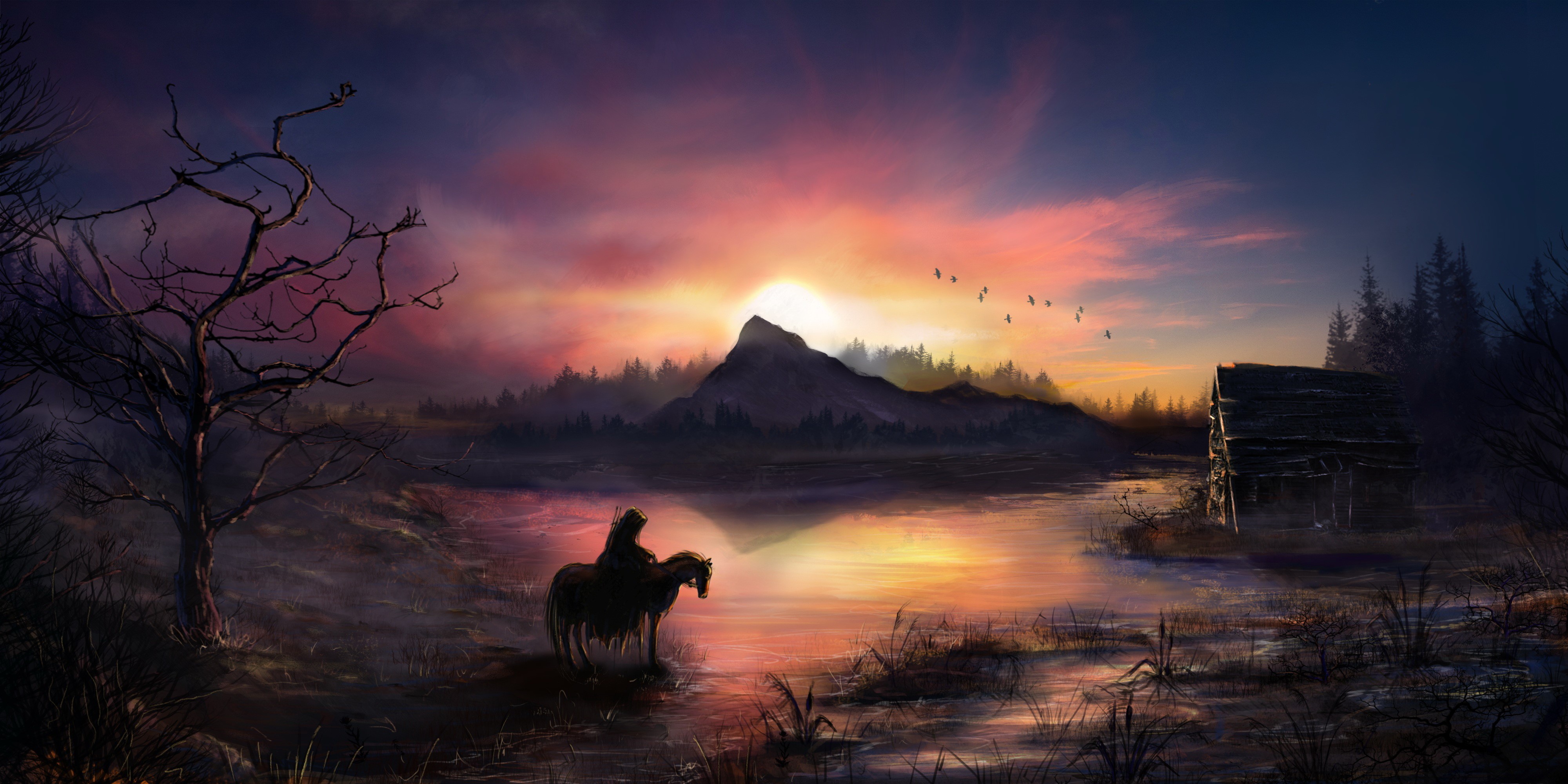 warrior, horse, fantasy, artist, artwork, digital art, hd, deviantart, HD Wallpaper