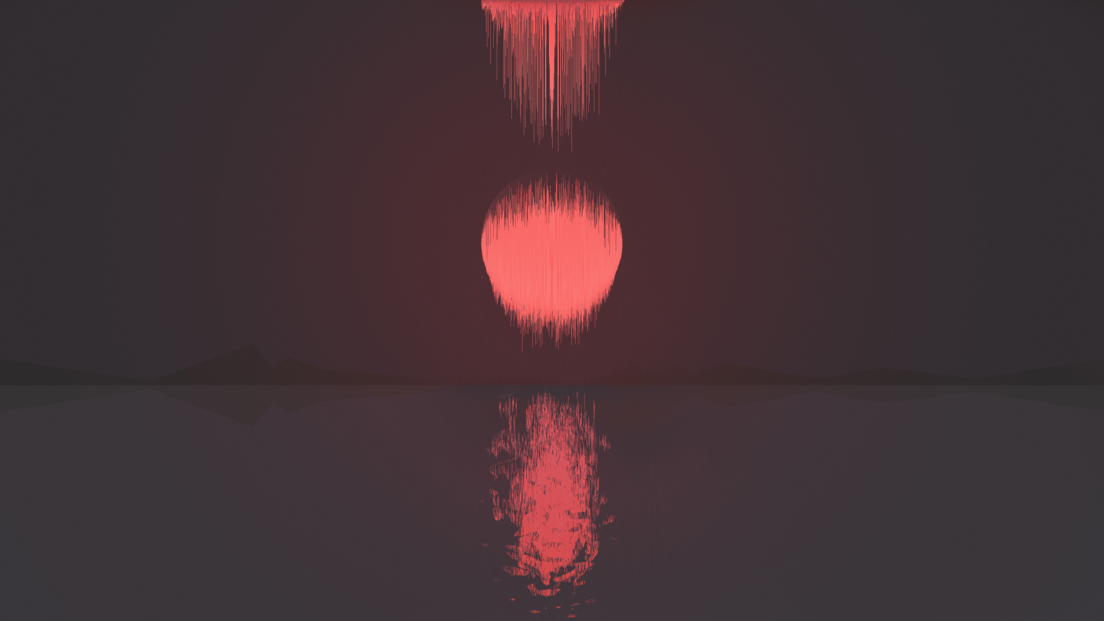 pixel, artist, artwork, digital art, hd, mountains, 4k, reflection, HD Wallpaper