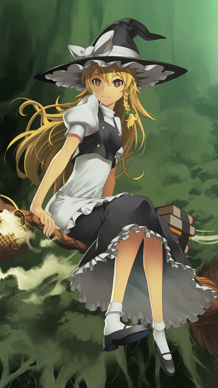 Anime Touhou, Witch, Marisa Kirisame, 720x1280, Phone HD Wallpaper
