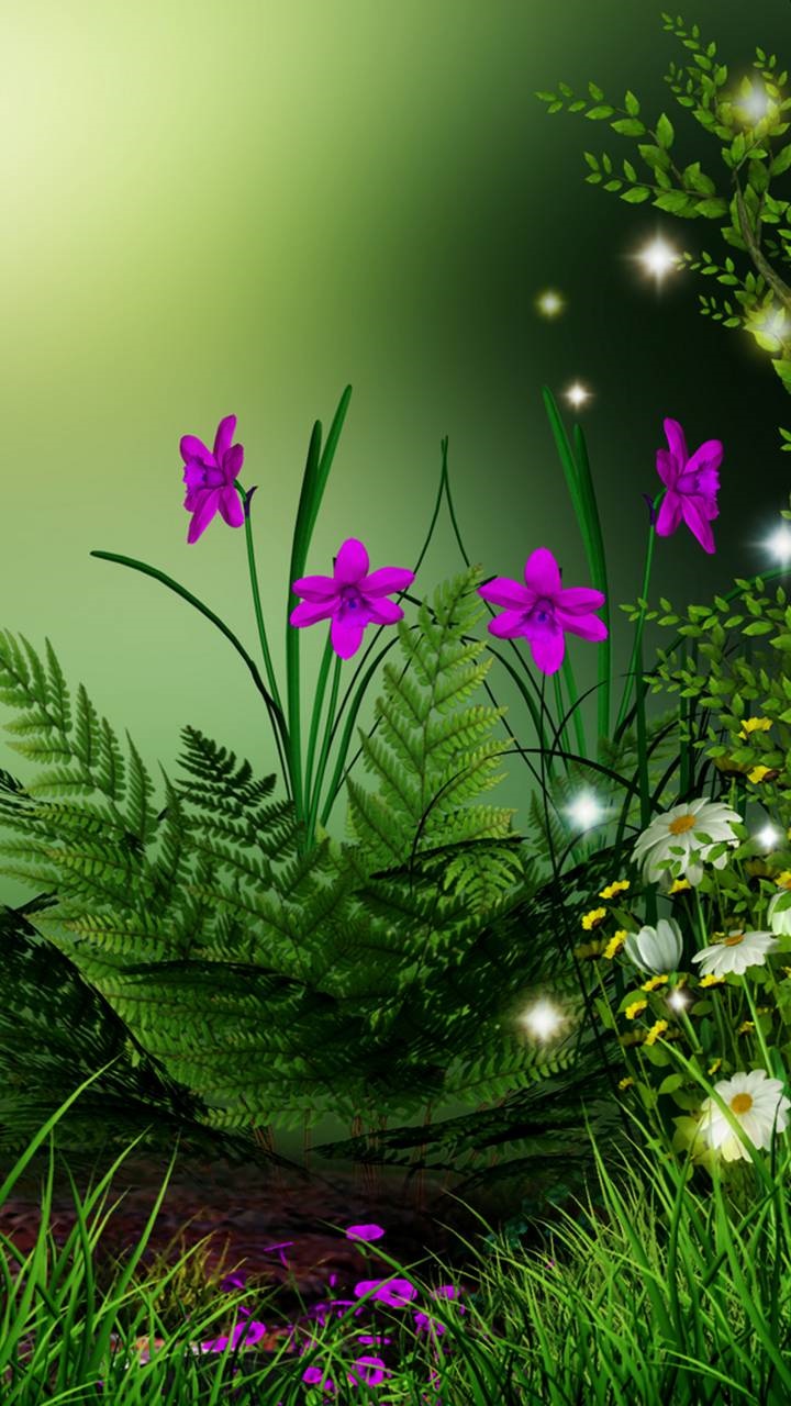 Artistic Flower, Fern, Fantasy, Firefly, 720x1280, Phone HD Wallpaper