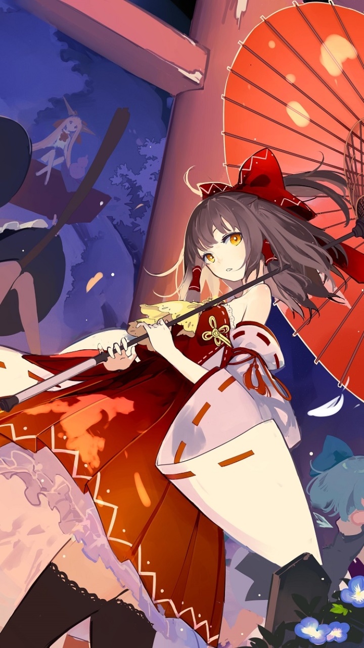 Anime Touhou, Reimu Hakurei, 720x1280, Phone HD Wallpaper